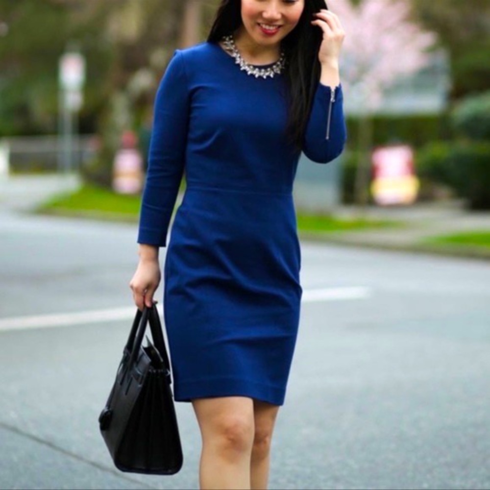 JCrew Structured Knit Zip Dress Sz 2